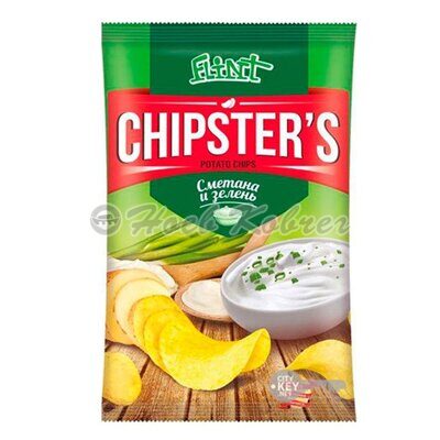 Чипсы CHIPSTER"S картофельные 130гр вкус Сметаны с Зеленью