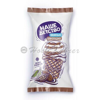 Мороженое Наше детство Ванильно-шоколадное 2сл 85гр ваф/ст