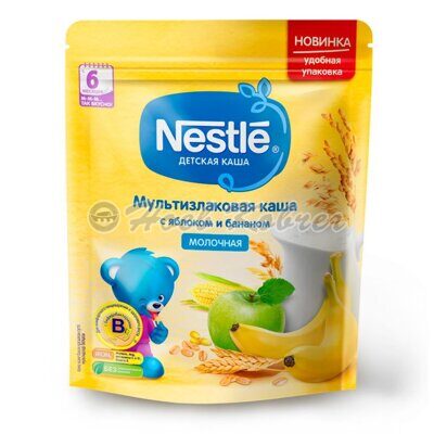 Д/п Nestle каша мол мультизлак с ябл. и банан., с биф.бакт 220г